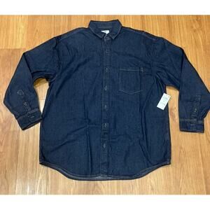 Mode of One Men's Regular-Fit Denim Shirt Wall Street Size XL